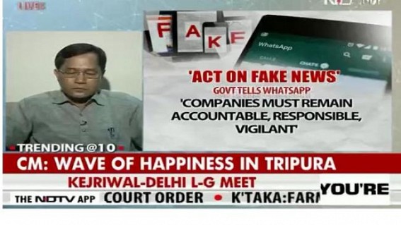'Tripura Minister guilty of circulating fake news', MP Jiten says at National media 